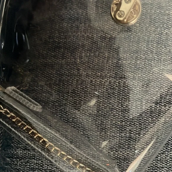 Clear crossbody  worn once,has 2 tiny white smears,see pic. - Picture 4 of 5